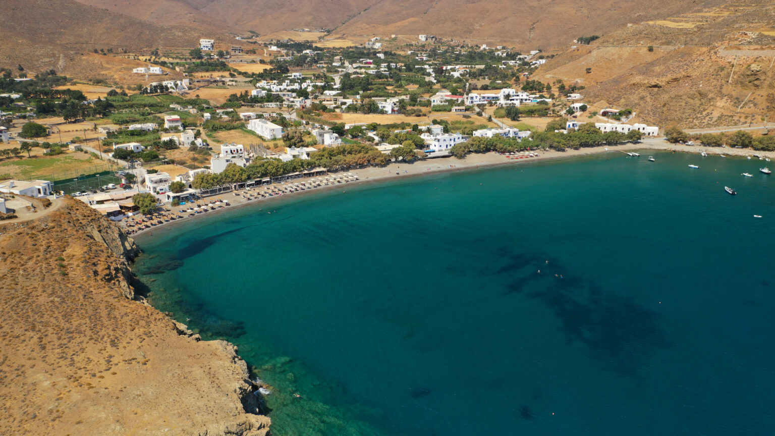 Aerial,Drone,Photo,Of,Famous,Beach,Of,Livadi,Near,Main